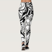 Doodle 9B Black White Leggings レギンス (裏面)
