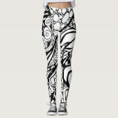 Doodle 9B Black White Leggings レギンス (正面)