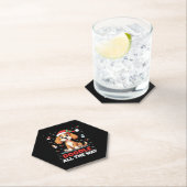 Doodle All The Way Funny Goldendoodle Santa Hat Ch ペーパーコースター (インサイチュ)