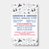 Doodle Animals可愛いカスタム写真モダンの子ID バッジ (Back)