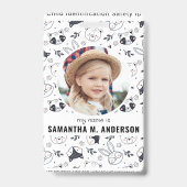 Doodle Animals可愛いカスタム写真モダンの子ID バッジ (Front)