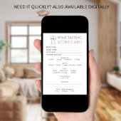 Doodle Bridal Shower Wine Tasting Score Card 招待状