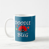 Doodle Bug Funny Doodle Ladybug  コーヒーマグカップ (左)
