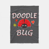 Doodle Bug Funny Doodle Ladybug フリースブランケット (正面)