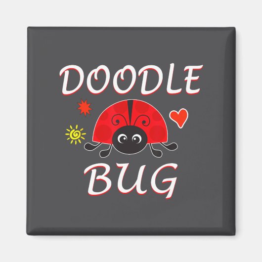 Doodle Bug Funny Doodle Ladybug  マグネット (正面)