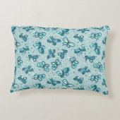 Doodle Bugs蝶 – ターコイズ – パターン。 アクセントクッション (裏面)