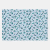 Doodle Bugs蝶 – 青 – シームレスなパターン。 ラッピングペーパーシート (正面2)