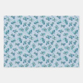 Doodle Bugs蝶 – 青 – シームレスなパターン。 ラッピングペーパーシート (正面)