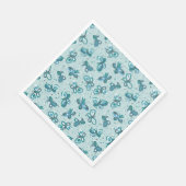Doodle Bugs Butterflies - turquoise - kids party. スタンダードランチョンナプキン (角)