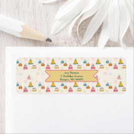 Doodle Cakes – Personalized Birthday Address ラベル