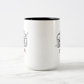 Doodle Camera Click タイポグラフィーミニマル ツートーンマグカップ (中央)