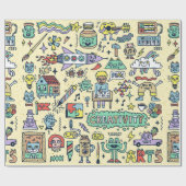 Doodle Cartoon Set おもしろい 1.  ラッピングペーパー (フラット)