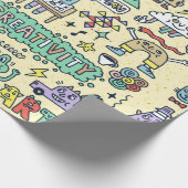 Doodle Cartoon Set おもしろい 1.  ラッピングペーパー (角)