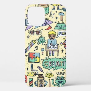 Doodle Cartoon Set おもしろい 1. iPhone 12ケース