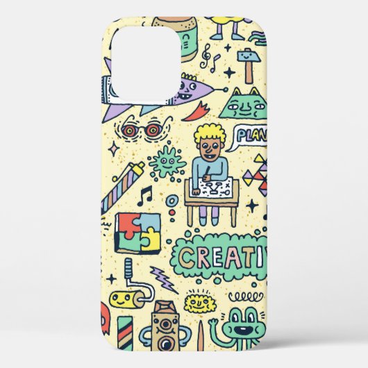 Doodle Cartoon Set おもしろい 1.  Case-Mate iPhoneケース (裏面)