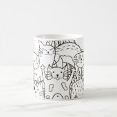 Doodle cats:白黒。 コーヒーマグカップ (中央)