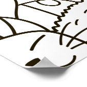 Doodle cats：白黒。 ポスター (角)