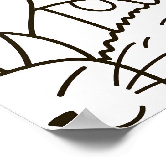 Doodle cats:白黒。 ポスター (角)