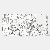 Doodle cats：白黒。 Case-Mate iPhoneケース (裏面 (横))