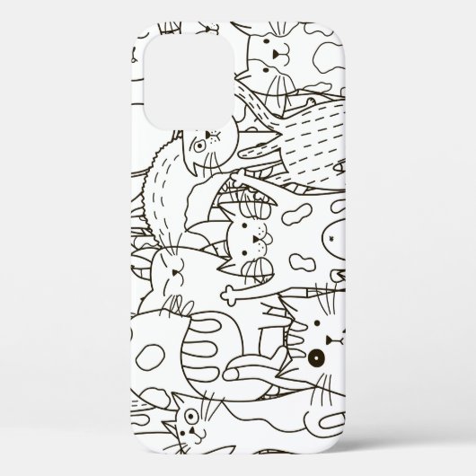 Doodle cats：白黒。 Case-Mate iPhoneケース (裏面)