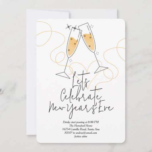Doodle Celebration New Year's Eve 招待状 (正面)
