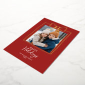 Doodle Christmas 4 Photo Hand-Drawn Bow Ribbon  箔シーズンカード (回転した状態)