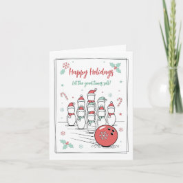 Doodle Christmas Bowling Holiday Greeting Cards シーズンカード