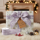 Doodle Christmas Fir-tree Spruce Gift Wrapping  グログランリボン