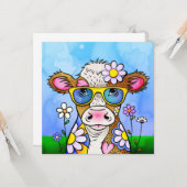 Doodle Cow Portrait カード (正面/裏面インサイチュ)