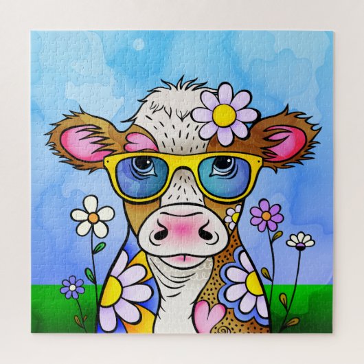 Doodle Cow Portrait ジグソーパズル (縦)