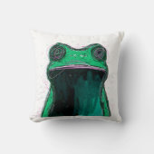 Doodle de rana: La esencia vibrante y divertida de クッション (正面)