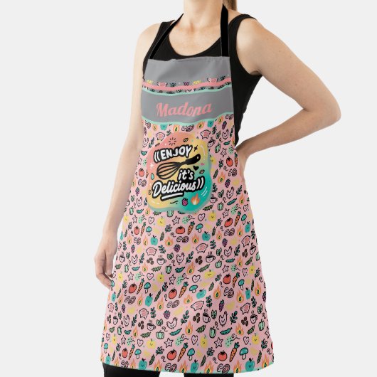 Doodle Delicious Whisk Pastel Art エプロン (インサイチュ)