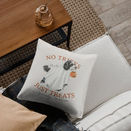 Doodle Dog Ghost Costume Spooky Season クッション