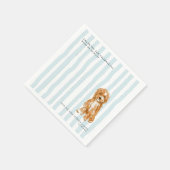 Doodle Dog | Personalized Pet Illustration Wedding スタンダードカクテルナプキン (角)