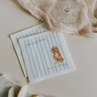 Doodle Dog | Personalized Pet Illustration Wedding スタンダードカクテルナプキン