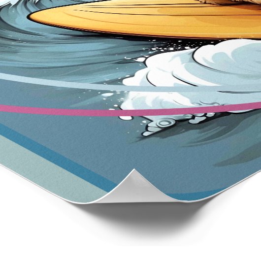 Doodle Dog Surfing ポスター (角)