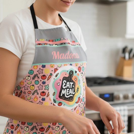 Doodle Eat Meal Kitchen Cutting Board エプロン