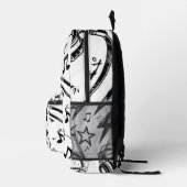 Doodle Edge – Teen Sketch Style Backpack プリントバックパック (右)