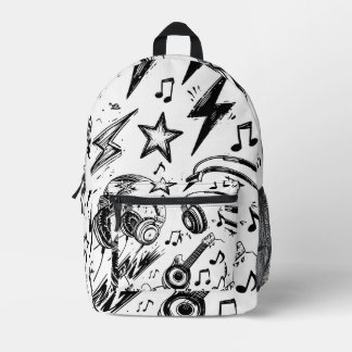 Doodle Edge – Teen Sketch Style Backpack プリントバックパック