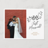 Doodle Elopementモダン写真のお知らせ 案内ポストカード (正面)