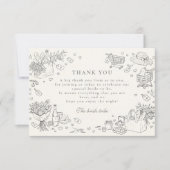 Doodle Farm Market Bridal Shower サンキューカード (正面)