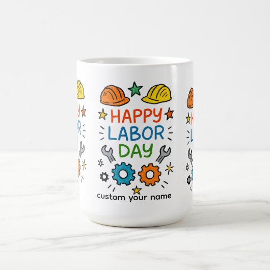 Doodle Fun Labor Day コーヒーマグカップ (中央)