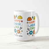 Doodle Fun Labor Day コーヒーマグカップ (正面右)