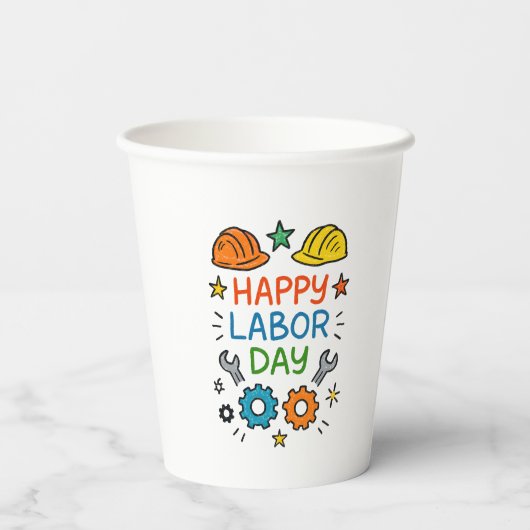 Doodle Fun Labor Day 紙コップ (裏面)