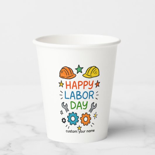 Doodle Fun Labor Day 紙コップ (正面)