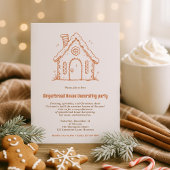 Doodle Gingerbread House Decorating Christmas 招待状