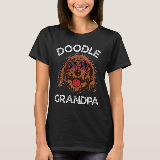 Doodle Grandpa Labradoodle Dog   Father s Day Tシャツ (正面)
