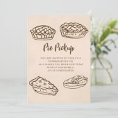 Doodle Hand Drawn Pie Pickup Thanksgiving 招待状 (スタンド正面)