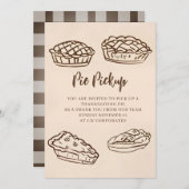 Doodle Hand Drawn Pie Pickup Thanksgiving 招待状 (正面/裏面)