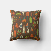 Doodle Hand Drawn Tropical Pattern with Leaves on  クッション (裏面)